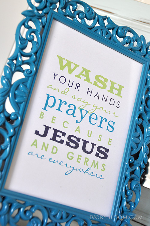 Jesus is Everywhere - Free Bathroom Printable from Ivory Bloom